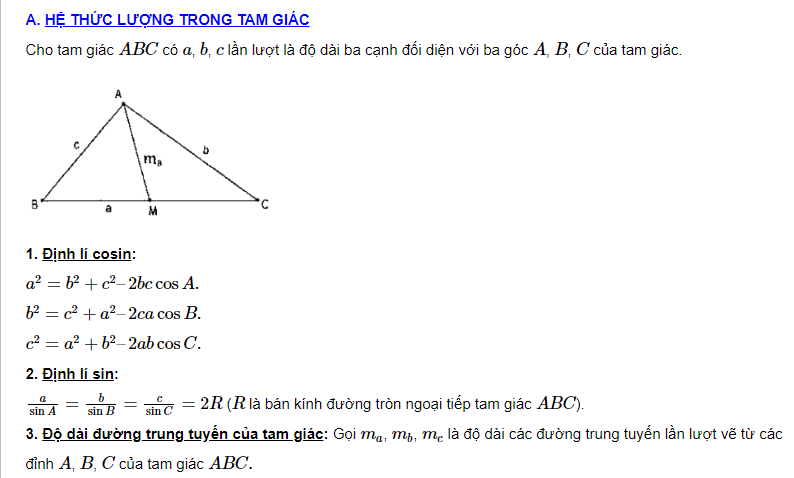 Bài tập hệ thức lượng trong tam giác