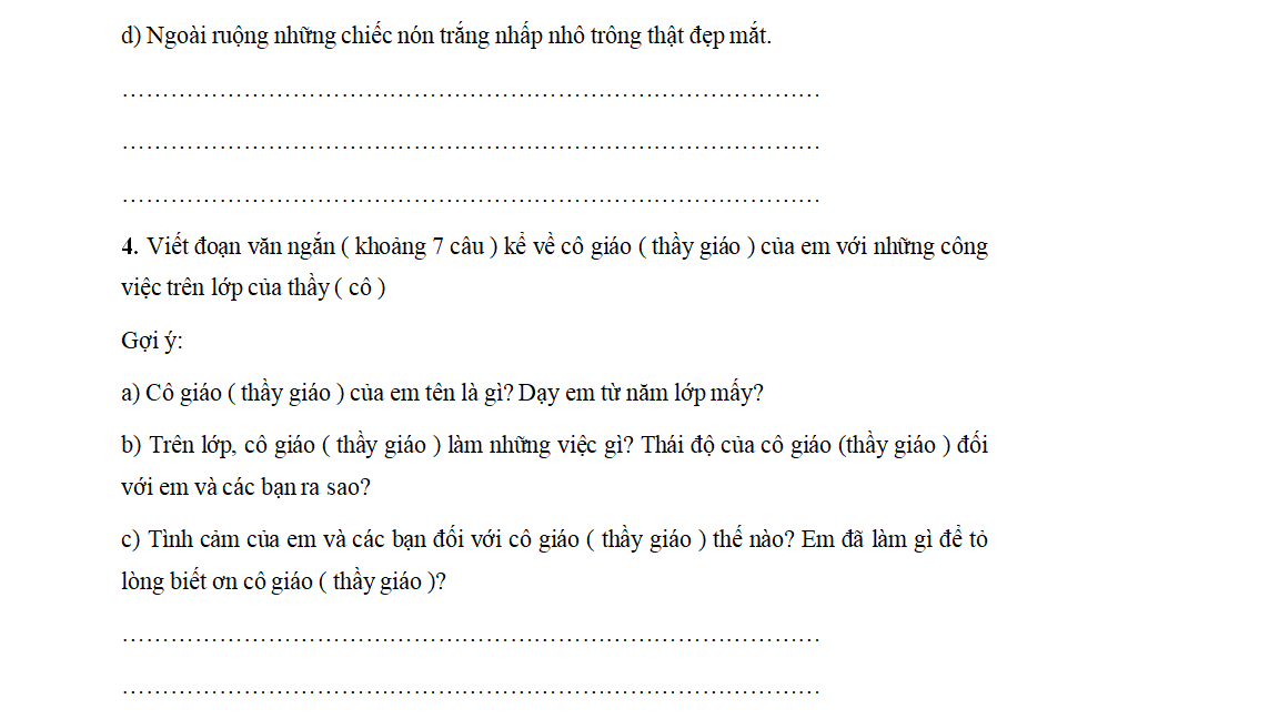 đề thi giữa kì 2 môn Tiếng Việt 3