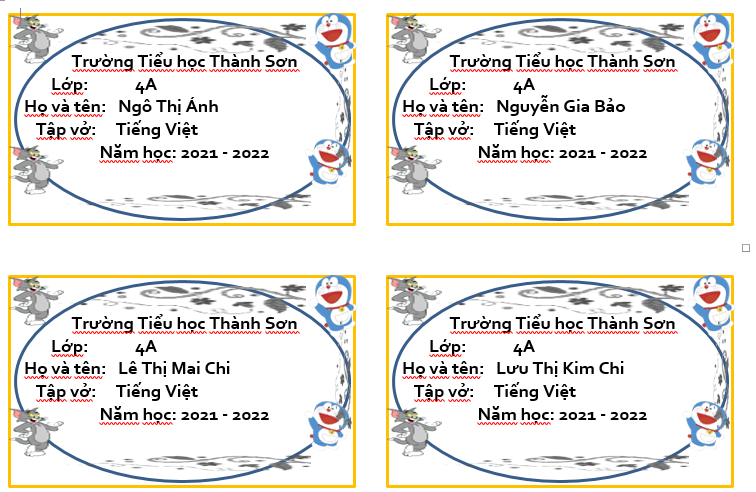 Mẫu Nhãn Vở Đẹp Trên Word - Mới Nhất 2021 - Giáo Viên Việt Nam