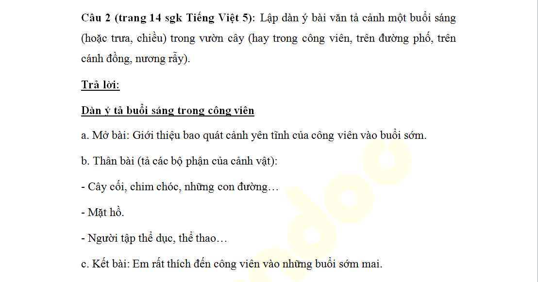 Tập Làm Văn Lớp 5: Luyện Tập Tả Cảnh (Tuần 1) - Giáo Viên Việt Nam