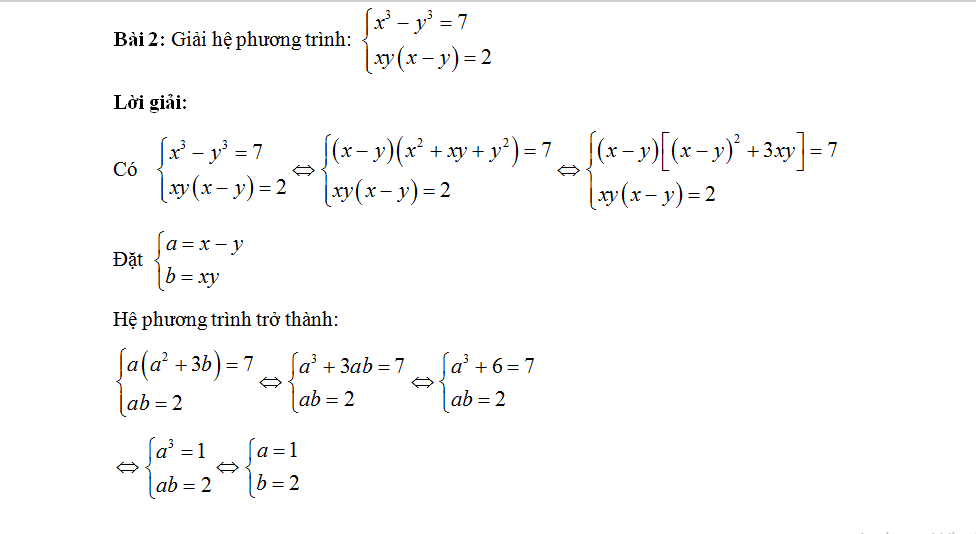 Cách giải hệ phương trình đối xứng loại 1