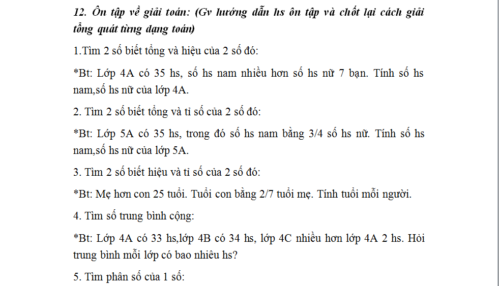 Toán và Tiếng Việt lớp 4 lên lớp 5