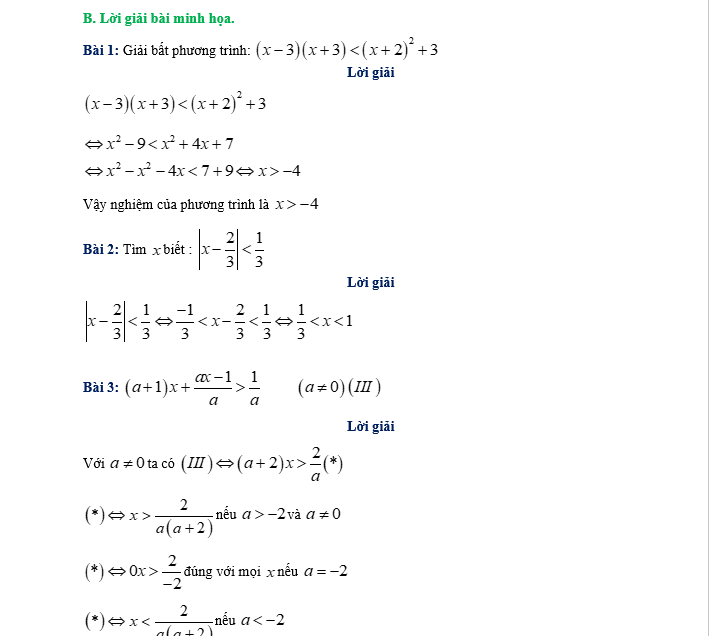 Dạng toán bất phương trình ôn thi hsg đại số 8 p2